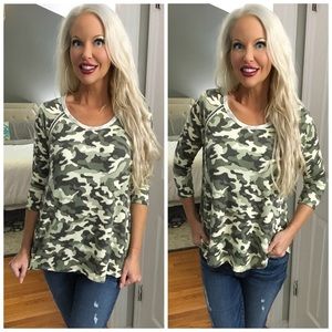 Jersey Knit Hi Lo Camo Tunic! So Soft!